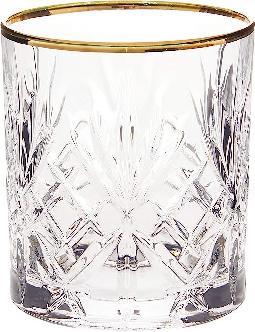 Amazon.com | Lorren Home Trends Siena Collection Crystal Double Old Fashion Beverage Glass with G... | Amazon (US)