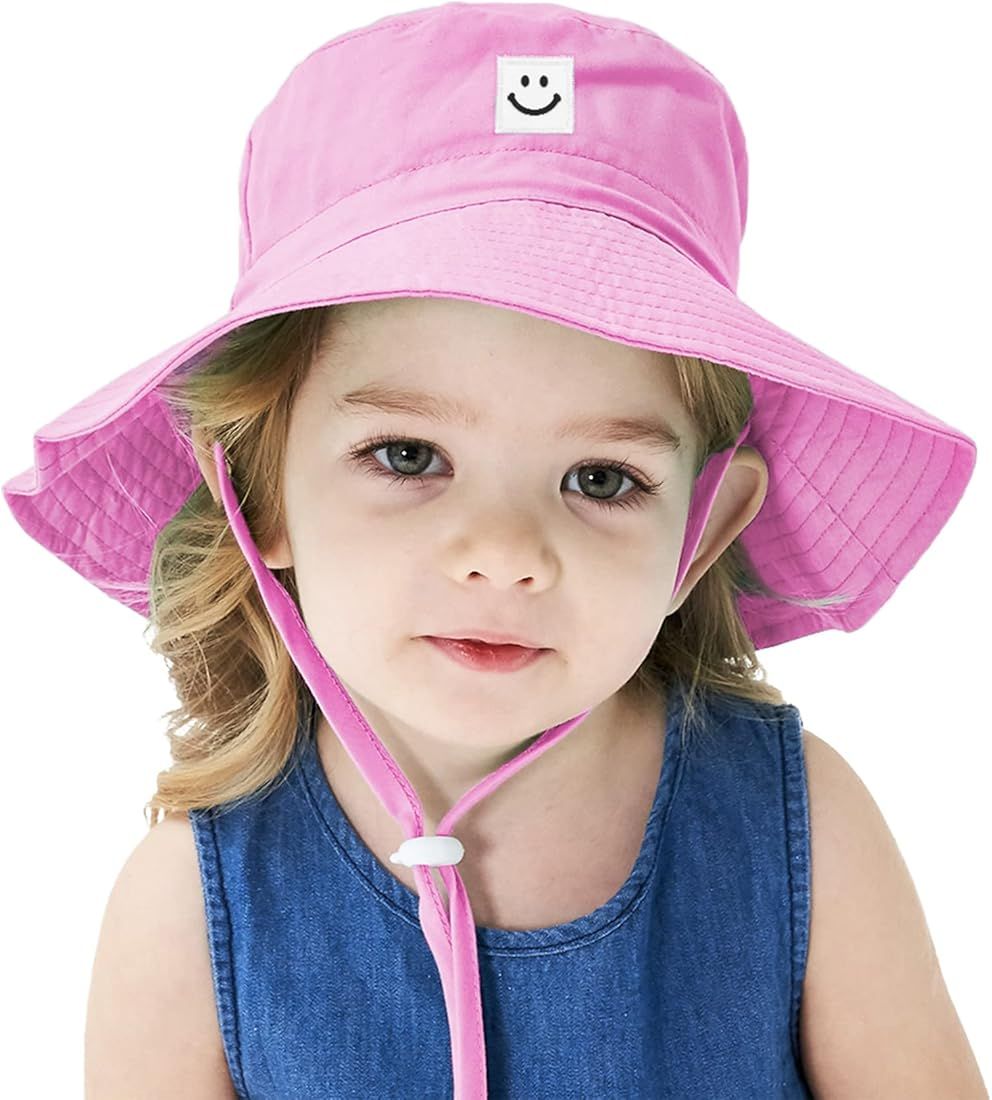 Zando Baby Sun Hat Toddler Smiley Face Bucket Hat UPF 50+ Sun Protection Baby Beach Bucket Hat Ad... | Amazon (US)