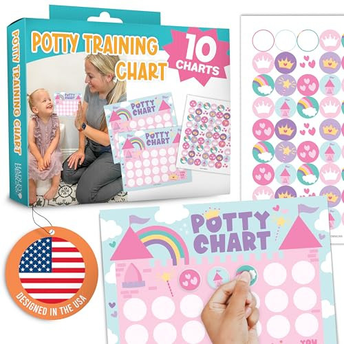 Hadley Designs Princess Potty Training Chart for Girl - Potty Training Sticker Chart for Girls, Sticker Chart for Kids Potty Training Reward Chart for Kids, Potty Training Essentials for Girls | Amazon (US)