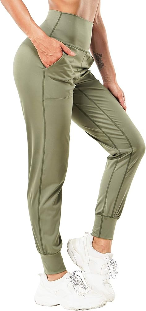 LEINIDINA Women’s Jogger Pants High Waisted Sweatpants with Pockets Tapered Casual Lounge Pants... | Amazon (US)