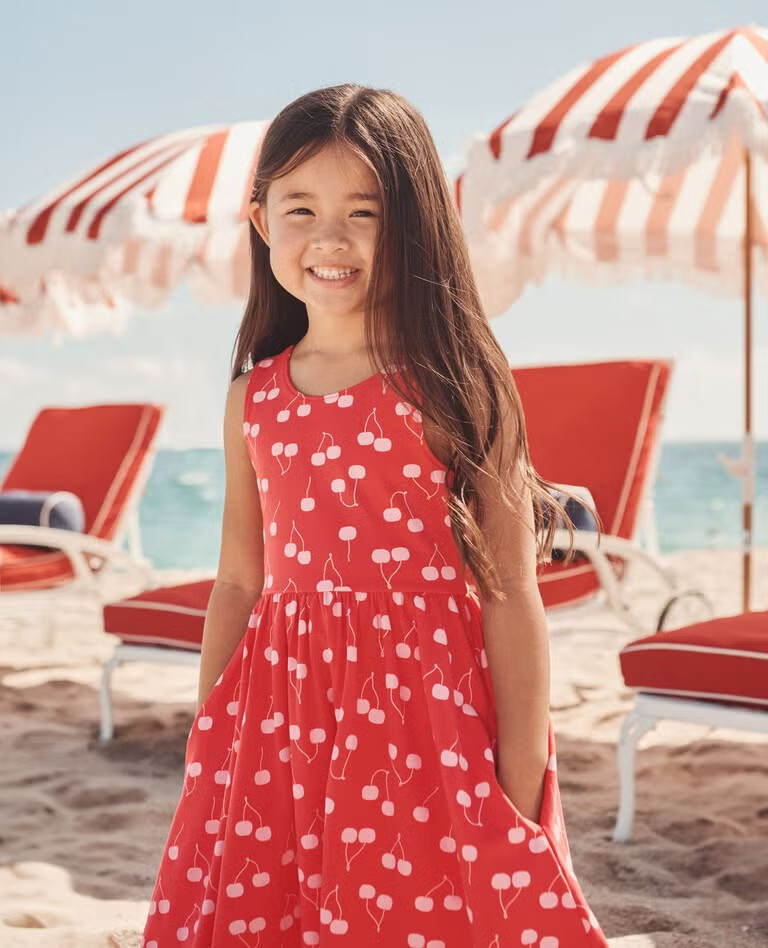 Sleeveless Bow Back Skater Dress with Pockets | Hanna Andersson