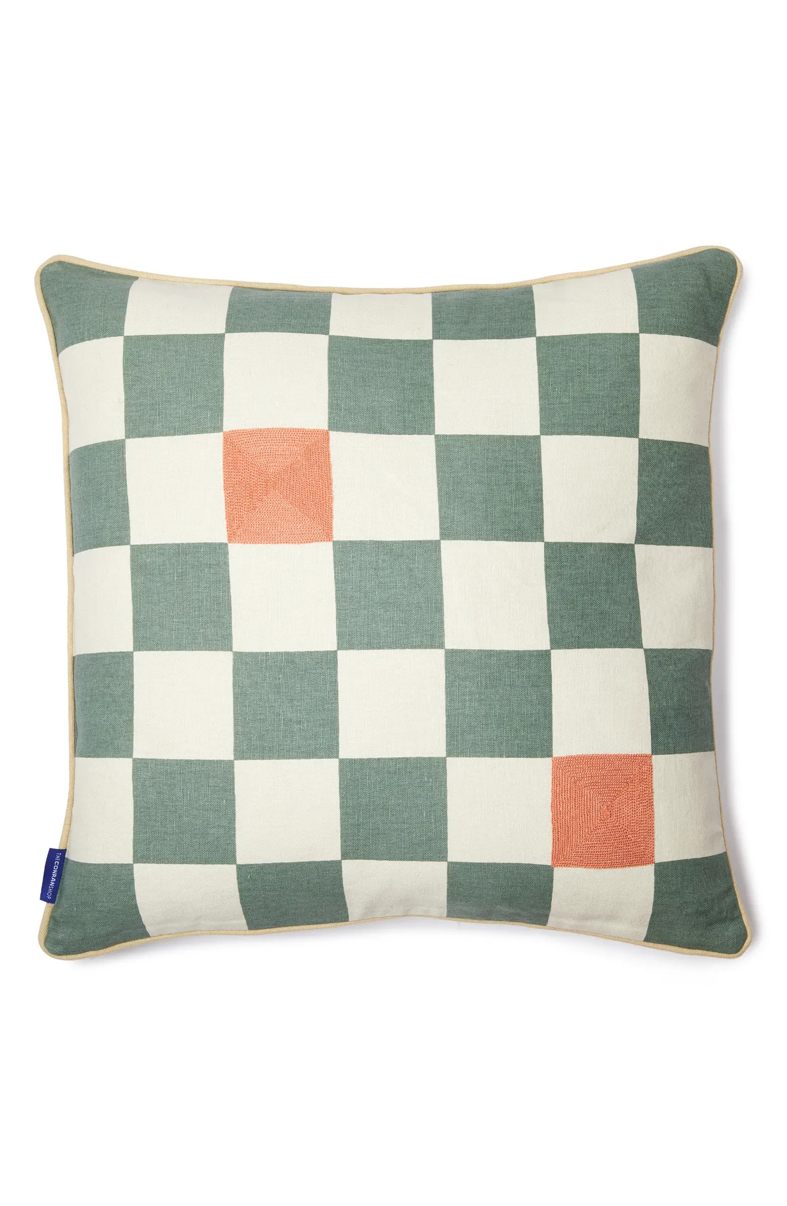The Conran Shop Check Embroidered Accent Pillow | Nordstrom | Nordstrom