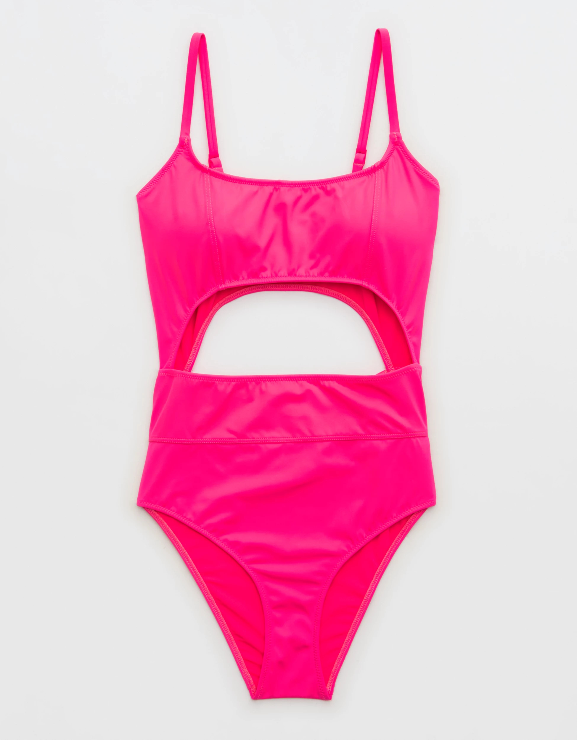 Aerie Seamed Cut Out One Piece Swimsuit | Aerie