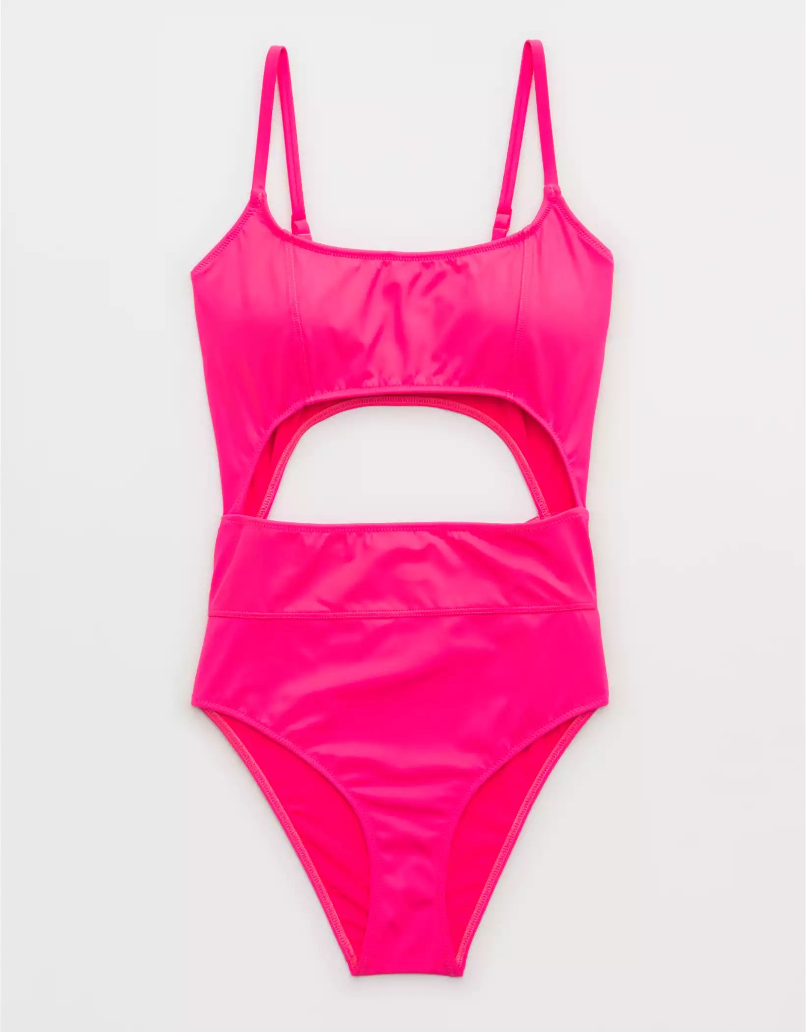 Aerie Seamed Cut Out One Piece Swimsuit | Aerie
