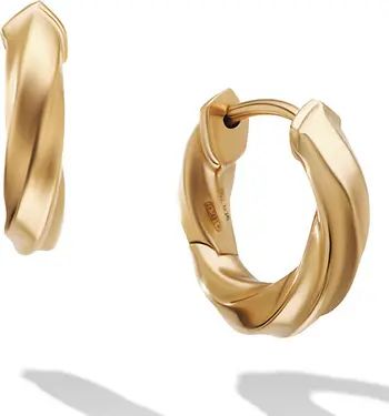Cable Edge Huggie Hoop Earrings in Recycled 18K Yellow Gold | Nordstrom