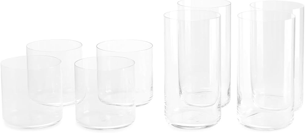 Fable Glassware Set - Includes 4 Tall Glasses and 4 Short Glasses - Lightweight, Dishwasher Safe,... | Amazon (US)