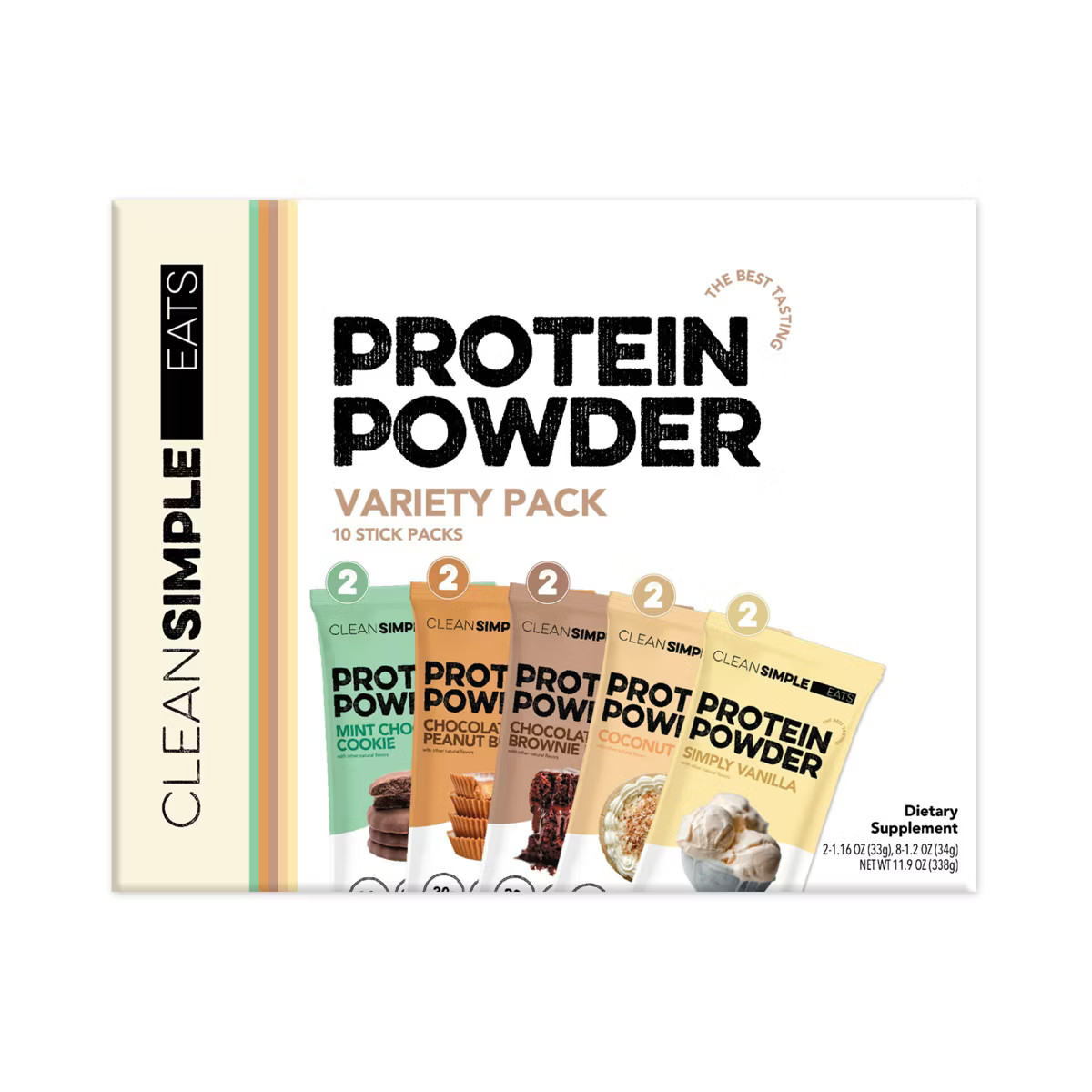Clean Simple Eats Protein Powder Sticks - Variety Pack - Whey Protein Isolate - 11.9oz/10ct | Target