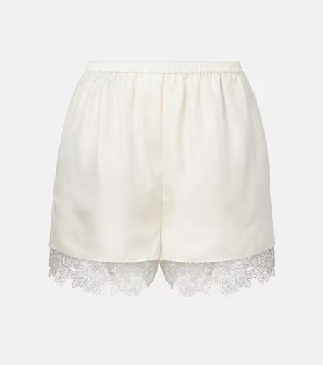 Lace-trimmed silk shorts | Mytheresa (INTL)
