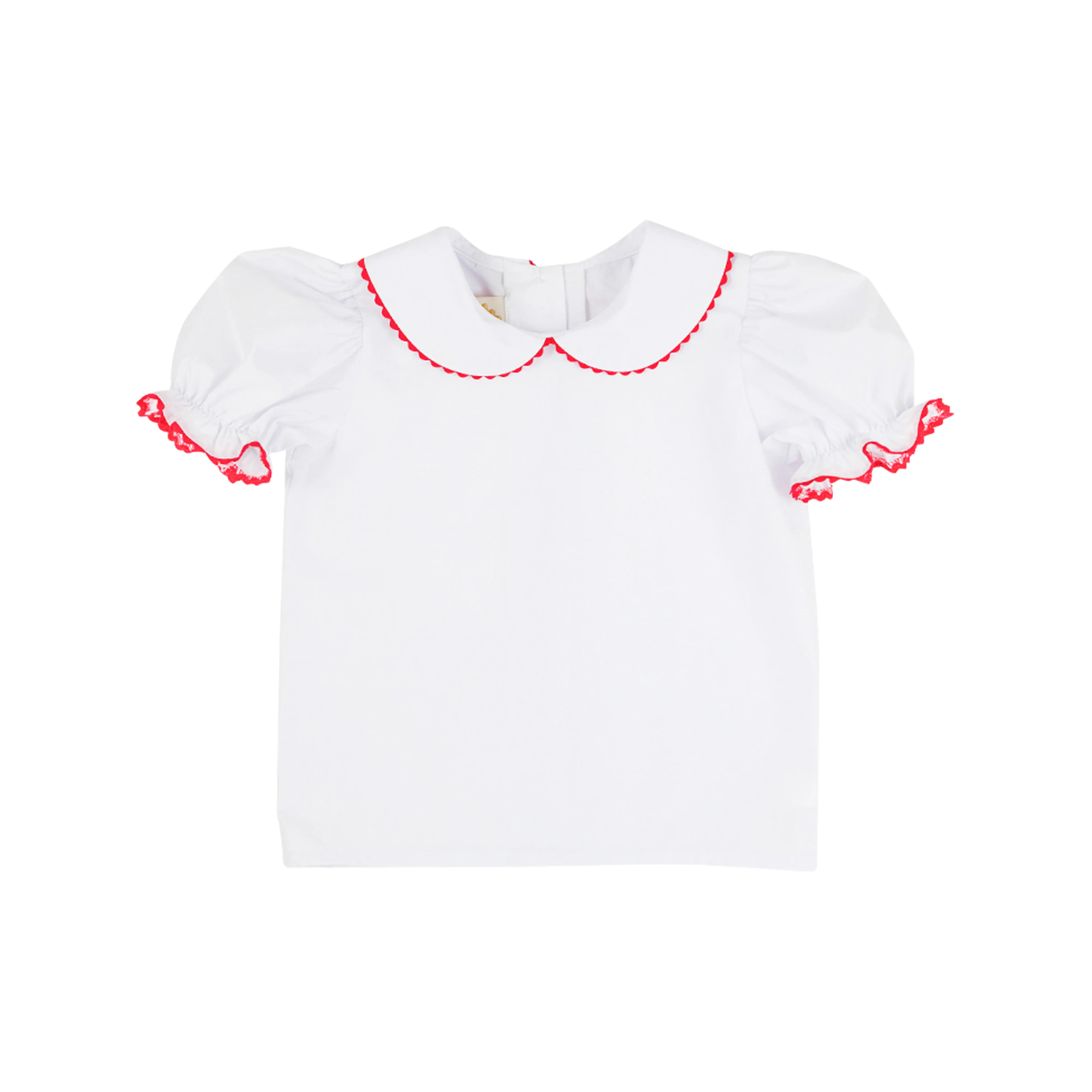 Maude's Peter Pan Collar Shirt & Onesie (Short Sleeve Woven) - Worth Avenue White with Richmond R... | The Beaufort Bonnet Company