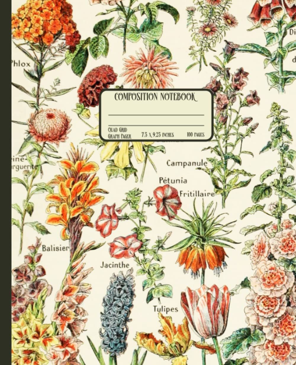 Composition Notebook Quad Grid Graph Paper: Vintage Botanical Aesthetic Floral Illustrations | Wi... | Amazon (US)