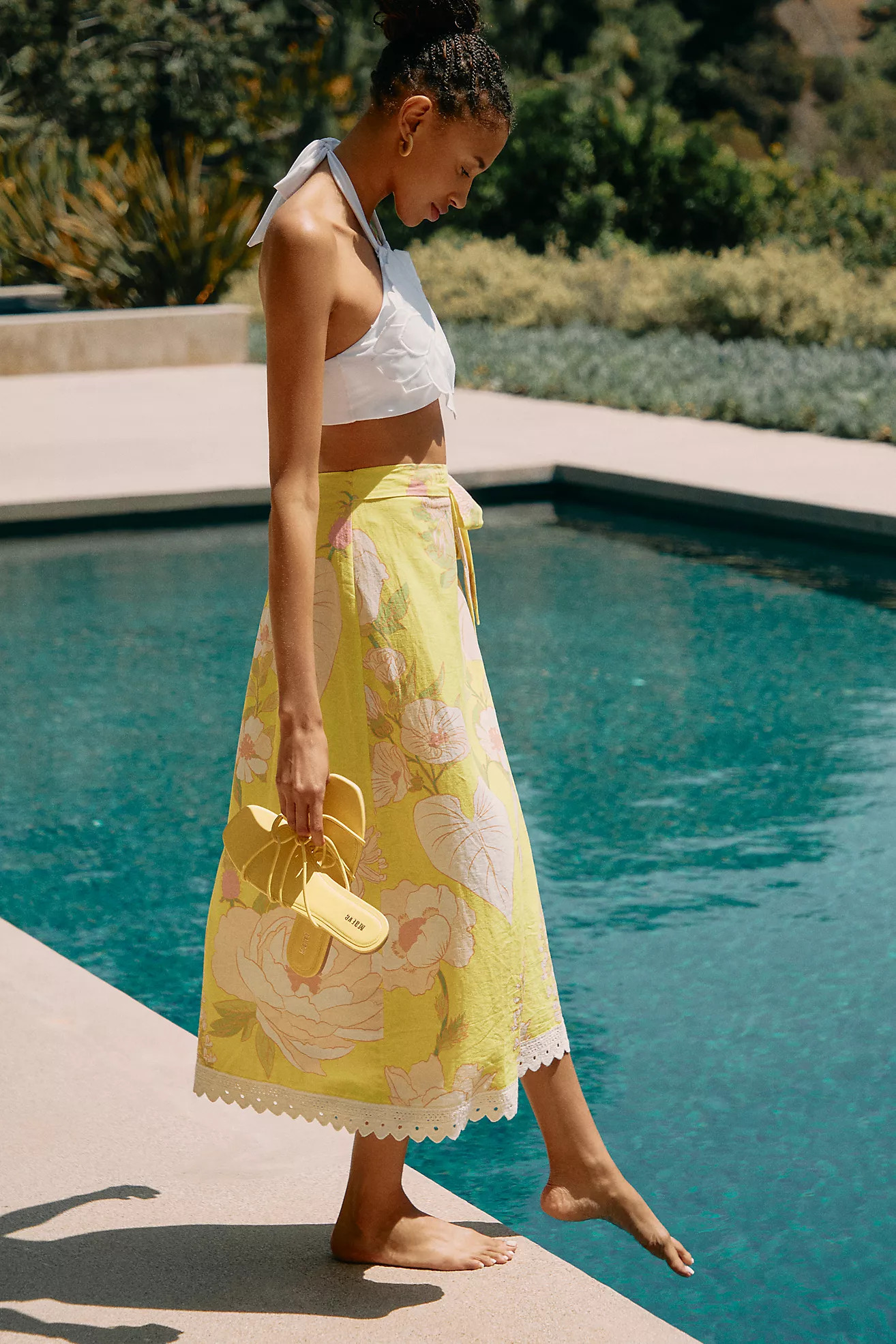 Farm Rio Linen Wrap Cover-Up Skirt | Anthropologie (US)