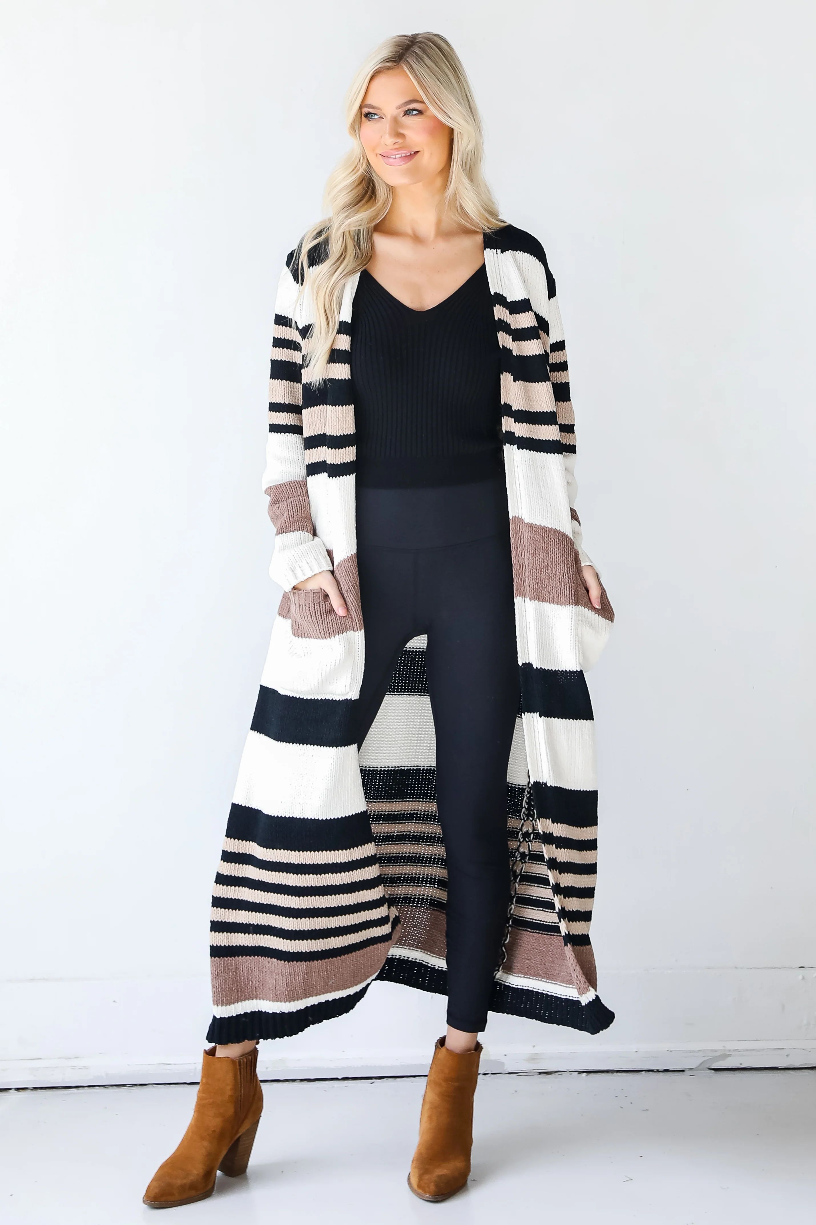 Just Warming Up Striped Chenille Cardigan | Dress Up