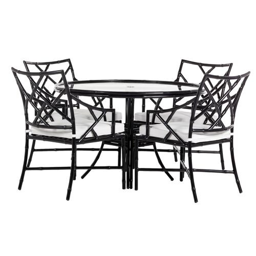 Kit 5-Pc Dining Set, Black/White | One Kings Lane