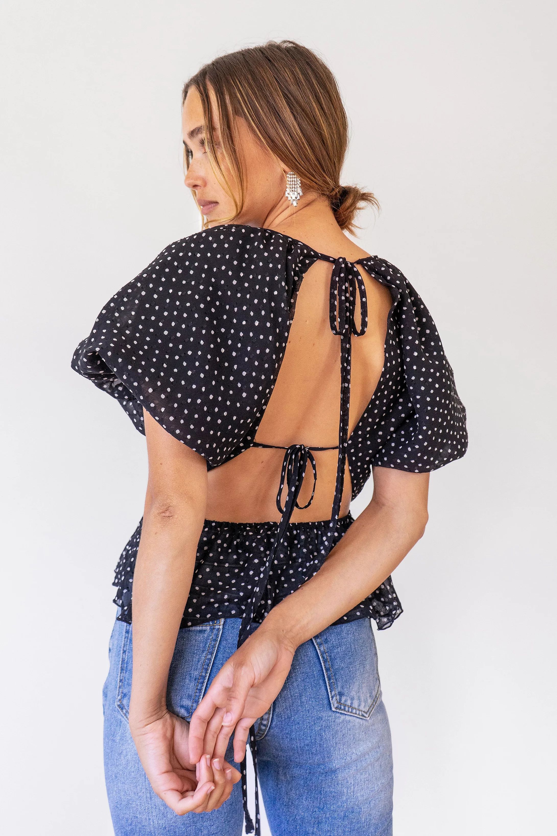 Be Tie Baby Puff Sleeve Spotty Blouse | Nasty Gal (US)