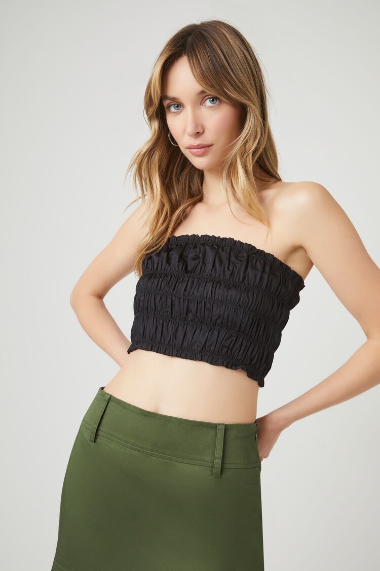 Smocked Cropped Tube Top | Forever 21 (US)