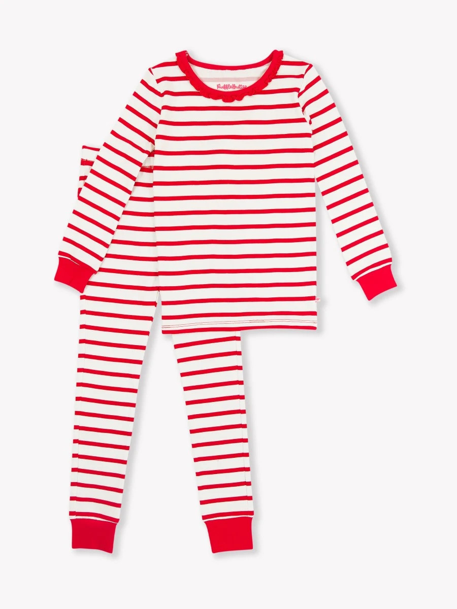 Toddler Ruffle Long Sleeve Pajama Set, Modal Blend | RuffleButts / RuggedButts
