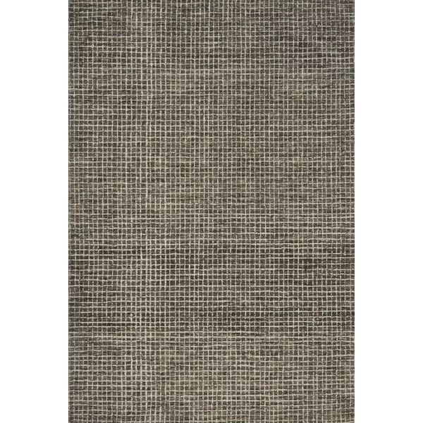 Bourque Plaid Handmade Looped/Hooked Area Rug in Charcoal | Wayfair North America