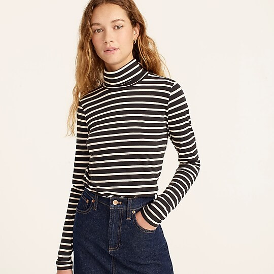 J.Crew: Tissue Turtleneck T-shirt In Stripes For Women | J. Crew US