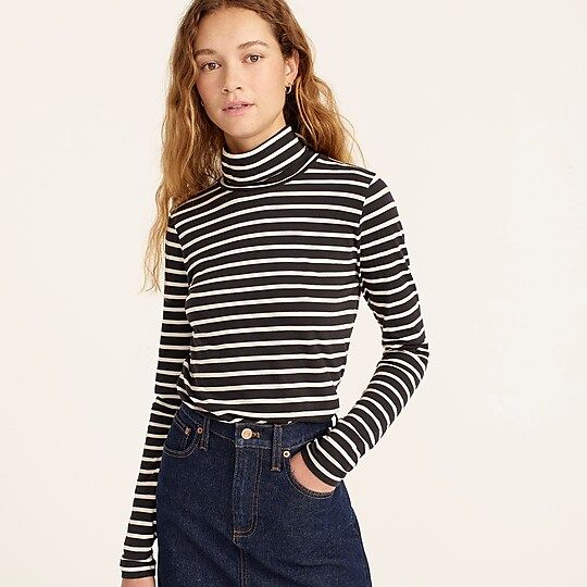 J.Crew: Tissue Turtleneck T-shirt In Stripes For Women | J.Crew US