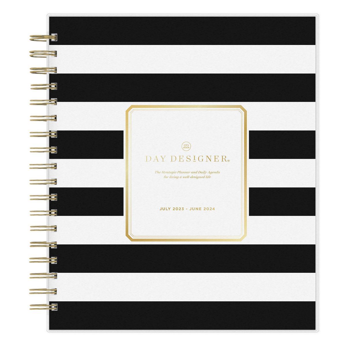 Day Designer 2023-24 Academic Planner Frosted Cover 8"x10" Daily/Monthly Wirebound Rugby Stripe B... | Target