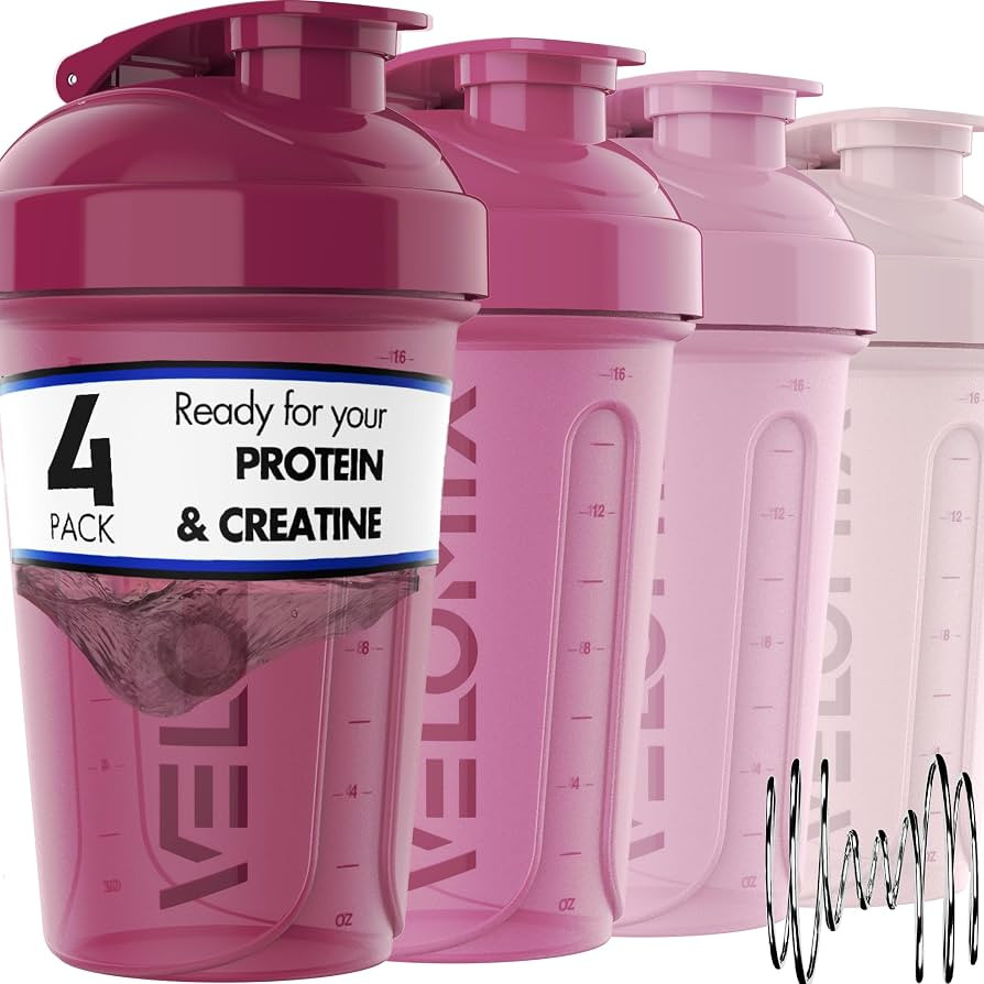 -4 PACK- 20 OZ Protein Shaker Bottles for Protein Mixes, Shaker Cups for Protein Shakes, Small Sh... | Amazon (US)