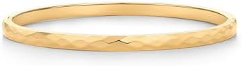PAVOI Waterproof Bangle Bracelets for Women - 14K Gold Plated Quilted Bangle Stack - Stainless St... | Amazon (US)