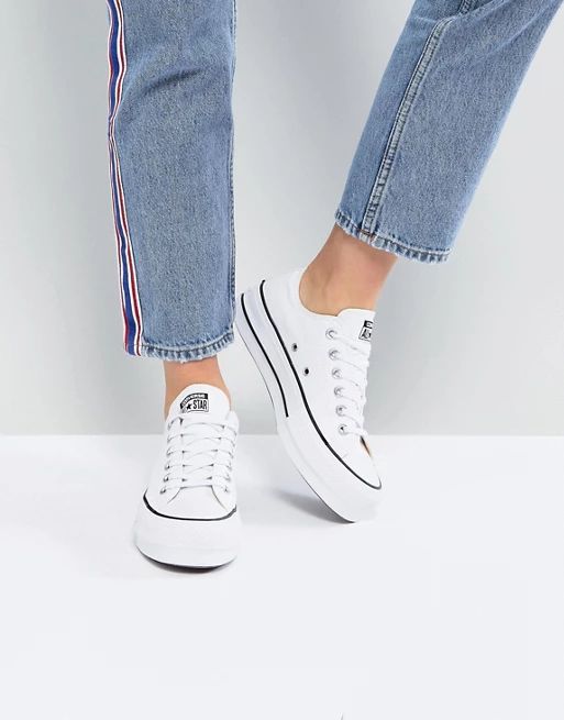 Converse Chuck Taylor All Star Platform Ox Sneakers In White | ASOS US