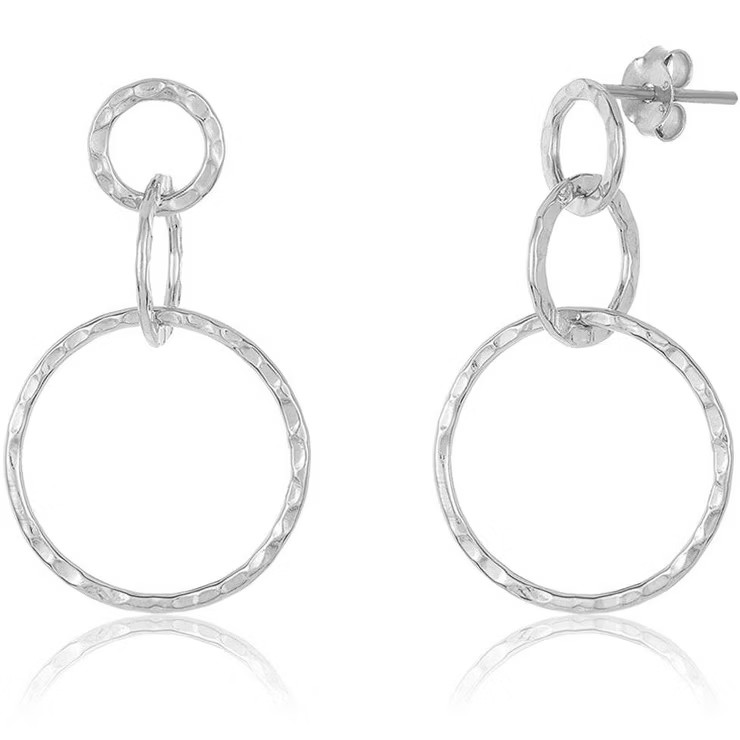 SHINE by Sterling Forever Sterling Silver Hammered Triple Drop Earrings | Target