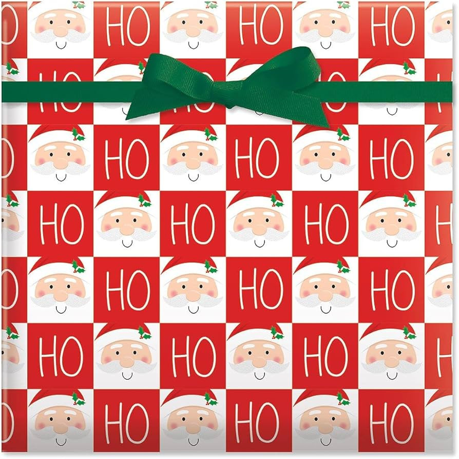 Current Checkerboard Santa Christmas Rolled Wrapping Paper - Premium Jumbo 23-Inch x 32-Foot Gift... | Amazon (US)
