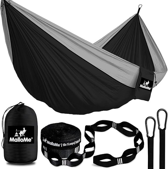 MalloMe Double & Single Portable Camping Hammock - Parachute Lightweight Nylon with Hammok Tree S... | Amazon (US)