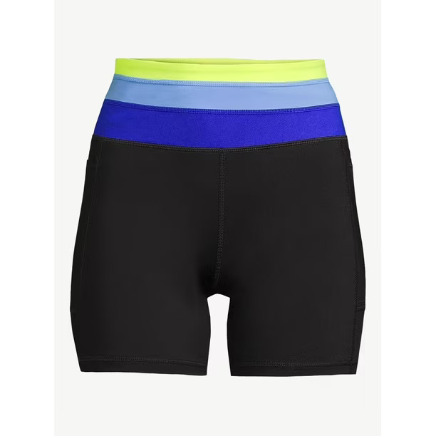 Love & Sports Women's Color Band Bike Shorts, 5” inseam - Walmart.com | Walmart (US)