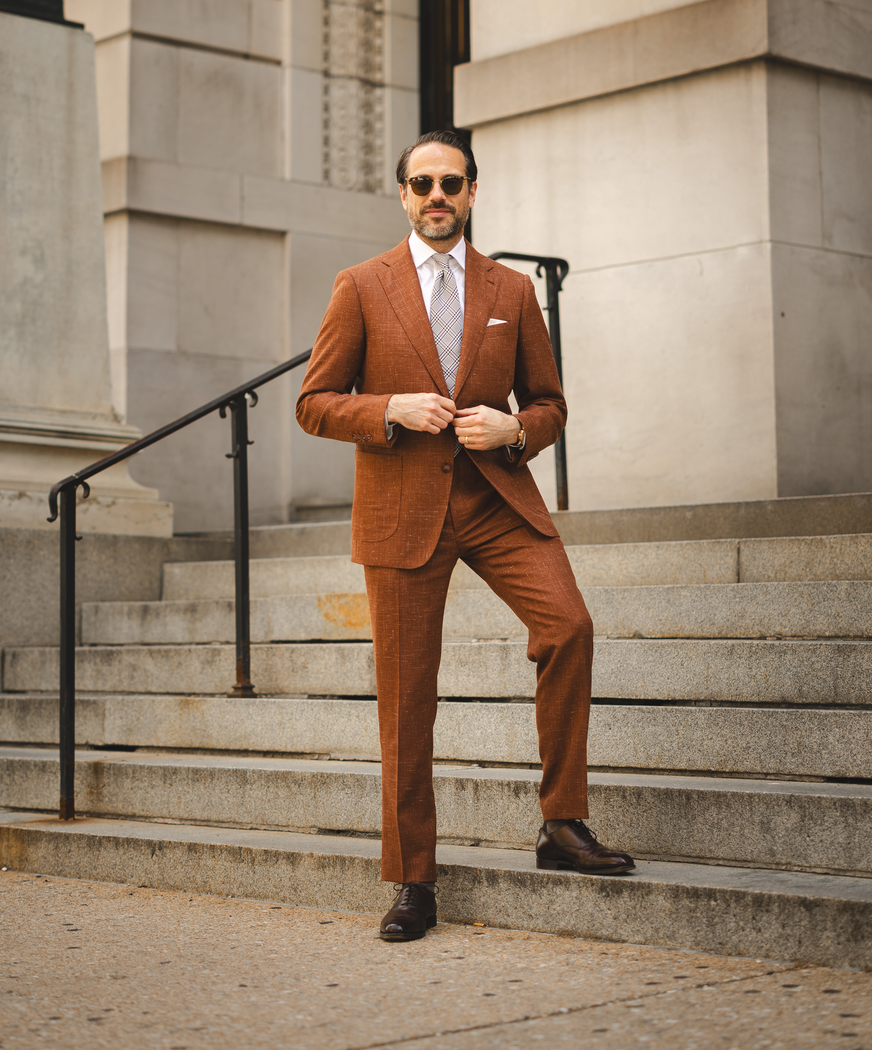 A terracotta suit always makes a statement.

#LTKStyleTip #LTKMens #LTKOver40