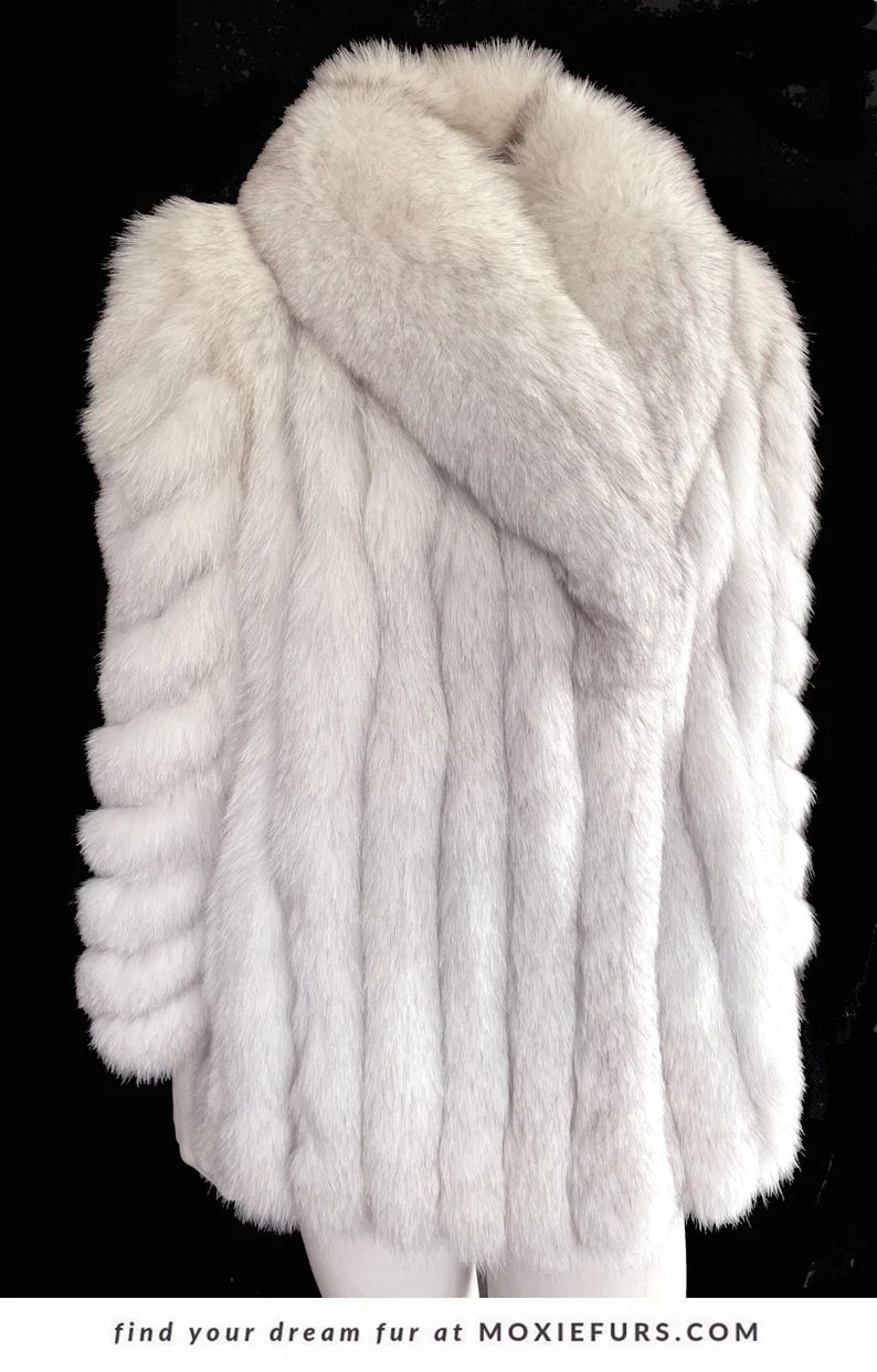 SAGA Norwegian FOX Fur Coat, Apres Ski Vintage, Ivory Bridal Bolero Jacket, White Winter Wedding ... | Etsy (US)