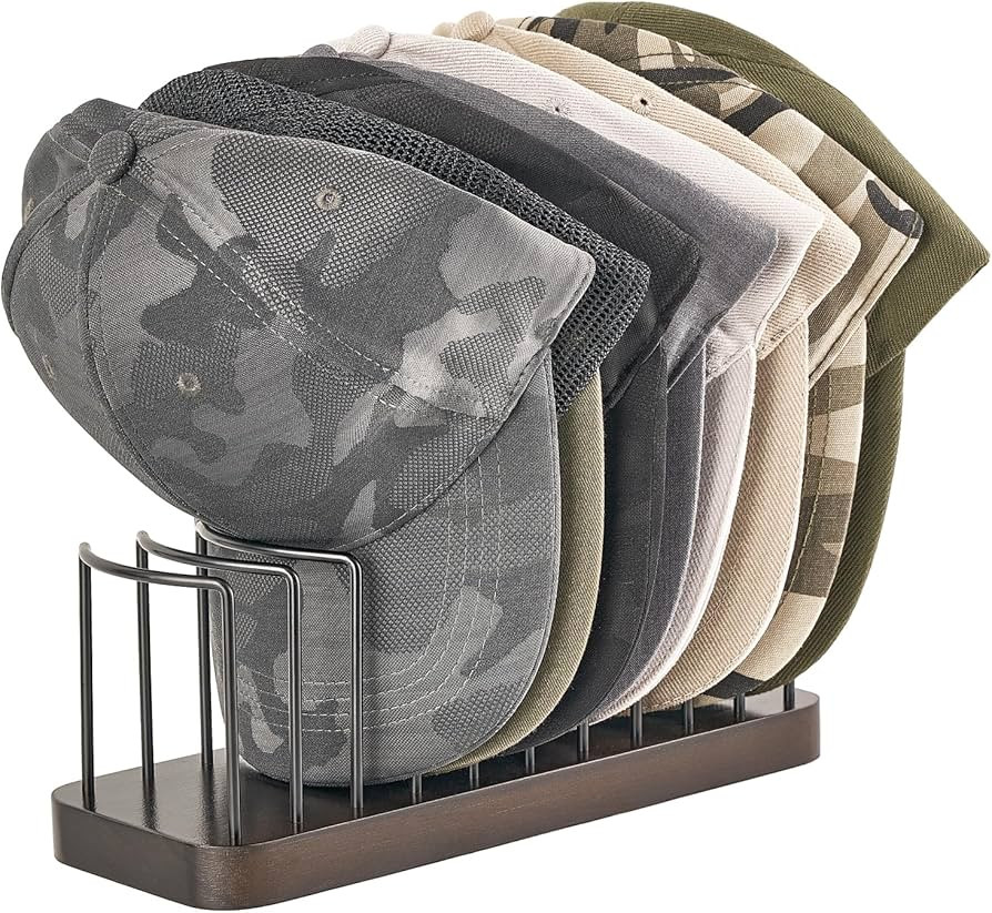 Mkono Hat Organizer for Baseball Caps, Set of 1 Hat Holder for 10 Baseball Caps, Tabletop Hat Rac... | Amazon (US)