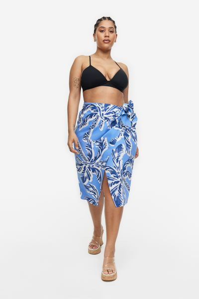 Linen-blend Wrap-front Skirt | H&M (US + CA)