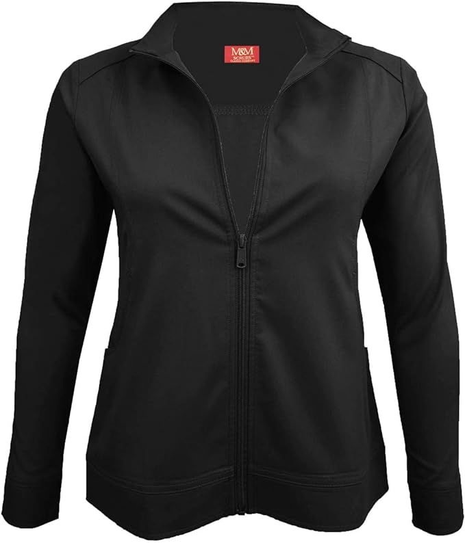 Women's Ultra Soft Front Zip Warm-Up Scrub Jacket | Amazon (US)