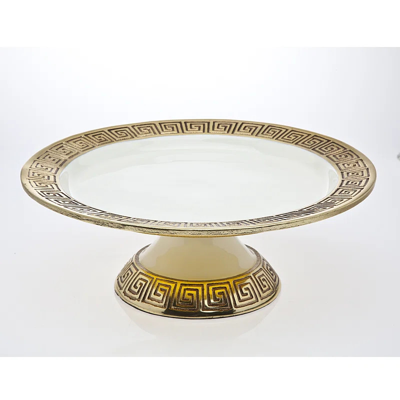 Godinger Greek Key Tall Footed Pedestal Cake Stand | Wayfair North America