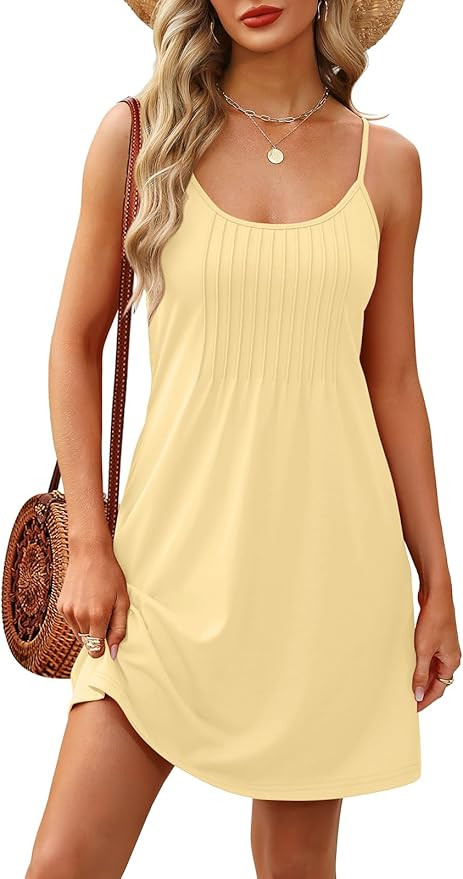 WEESO Summer Dresses for Women Adjustable Spaghetti Strap Beach Vacation Casual Cute Sundresses w... | Amazon (US)