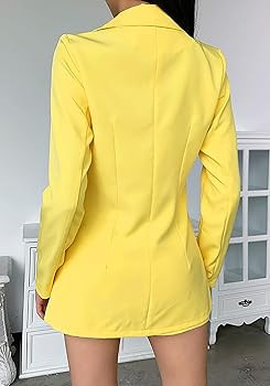 2 Piece Outfits for Women Long Sleeve Solid Color Blazer with Pockets Shorts Suit Sets | Amazon (US)