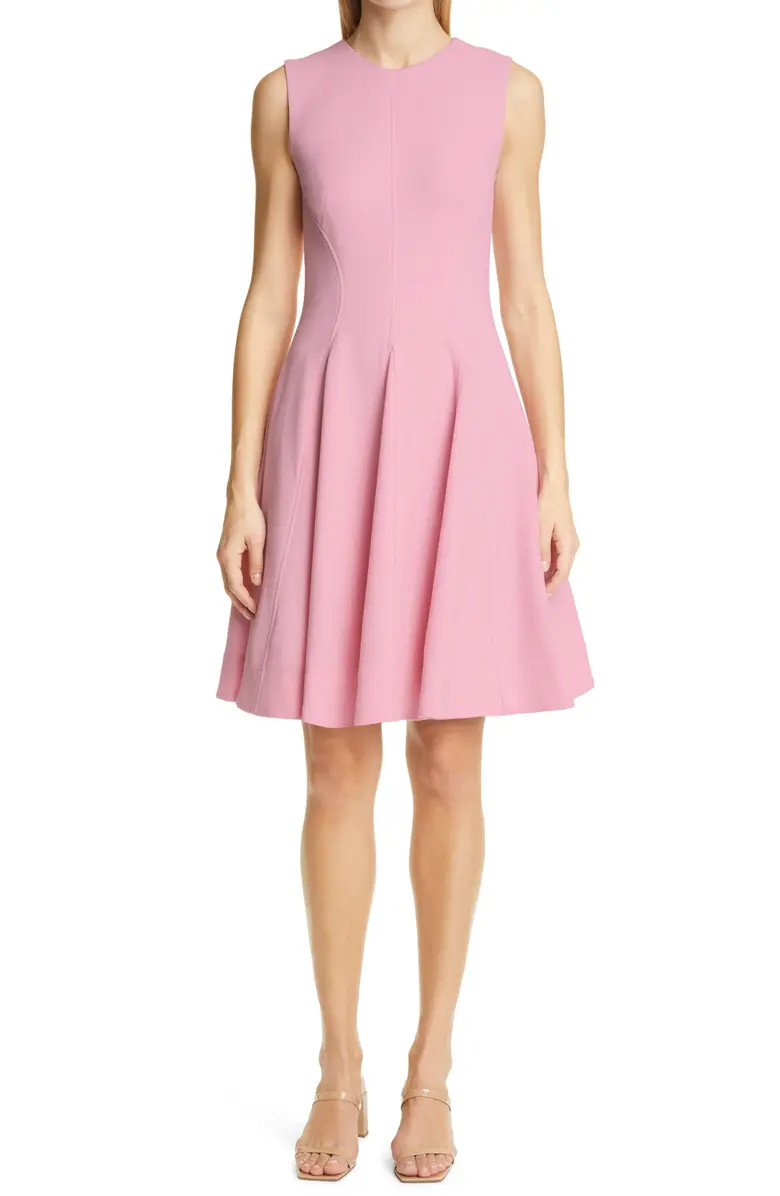 Seamed Stretch Wool Crepe Fit & Flare Dress | Nordstrom | Nordstrom