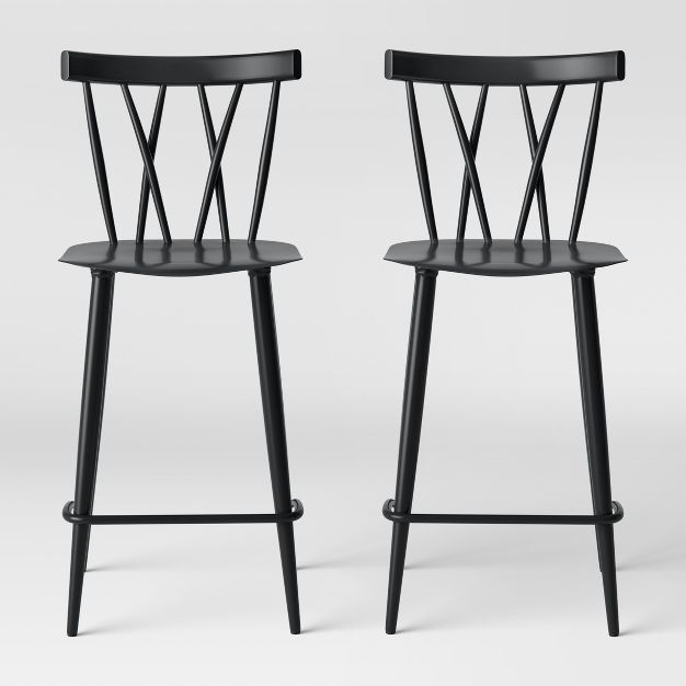 Set of 2 Becket Metal X Back Counter Height Barstool - Project 62™ | Target