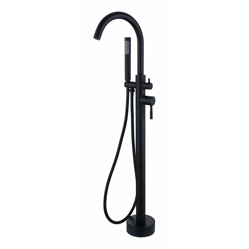 F-5825MB Kebo Double Handle Floor Mounted Freestanding Tub Filler Trim | Wayfair North America