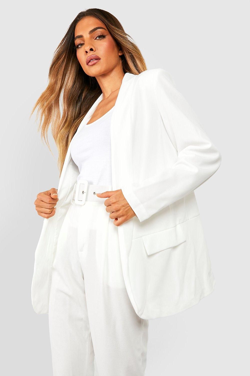 Womens Tailored Blazer - White - 6 | Boohoo.com (US & CA)