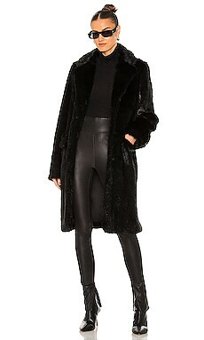 RTA Dawson Faux Fur Coat in Black from Revolve.com | Revolve Clothing (Global)