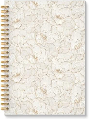 Lotus Floral Spiral Notebook, Vintage Beige Lotus Flower Journal, Neutral Botanical Aesthetic Jou... | Amazon (US)