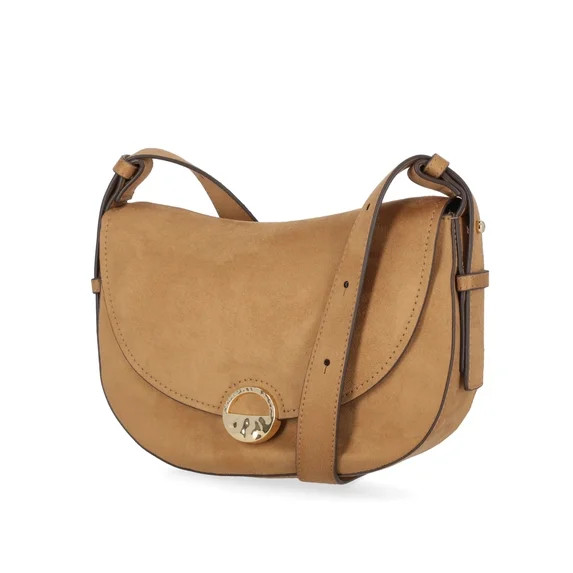 Scenario Women's Faux Suede Crossbody Handbag, Brown Spaniel | Walmart (US)
