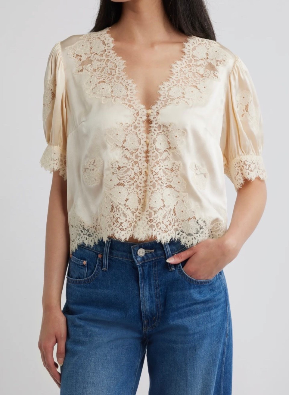 Lace top
Jeans

#LTKootd