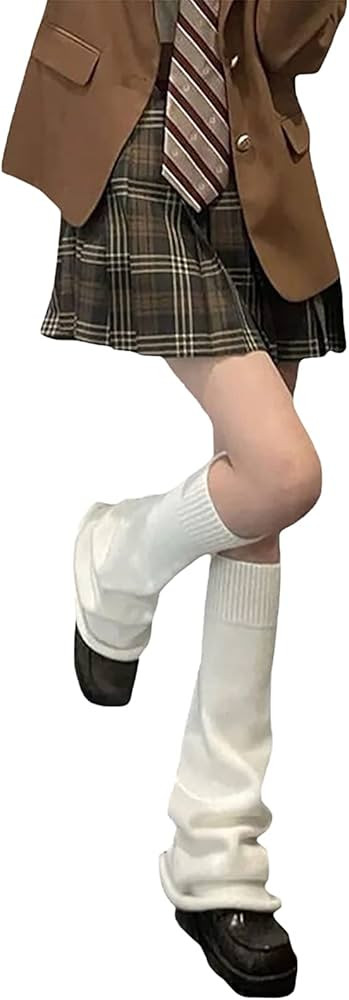 Xhonp Women Girls 90s Leg Warmer Kawaii Crochet Harajuku Leg Cover Stockings Striped Gothic Leg W... | Amazon (US)