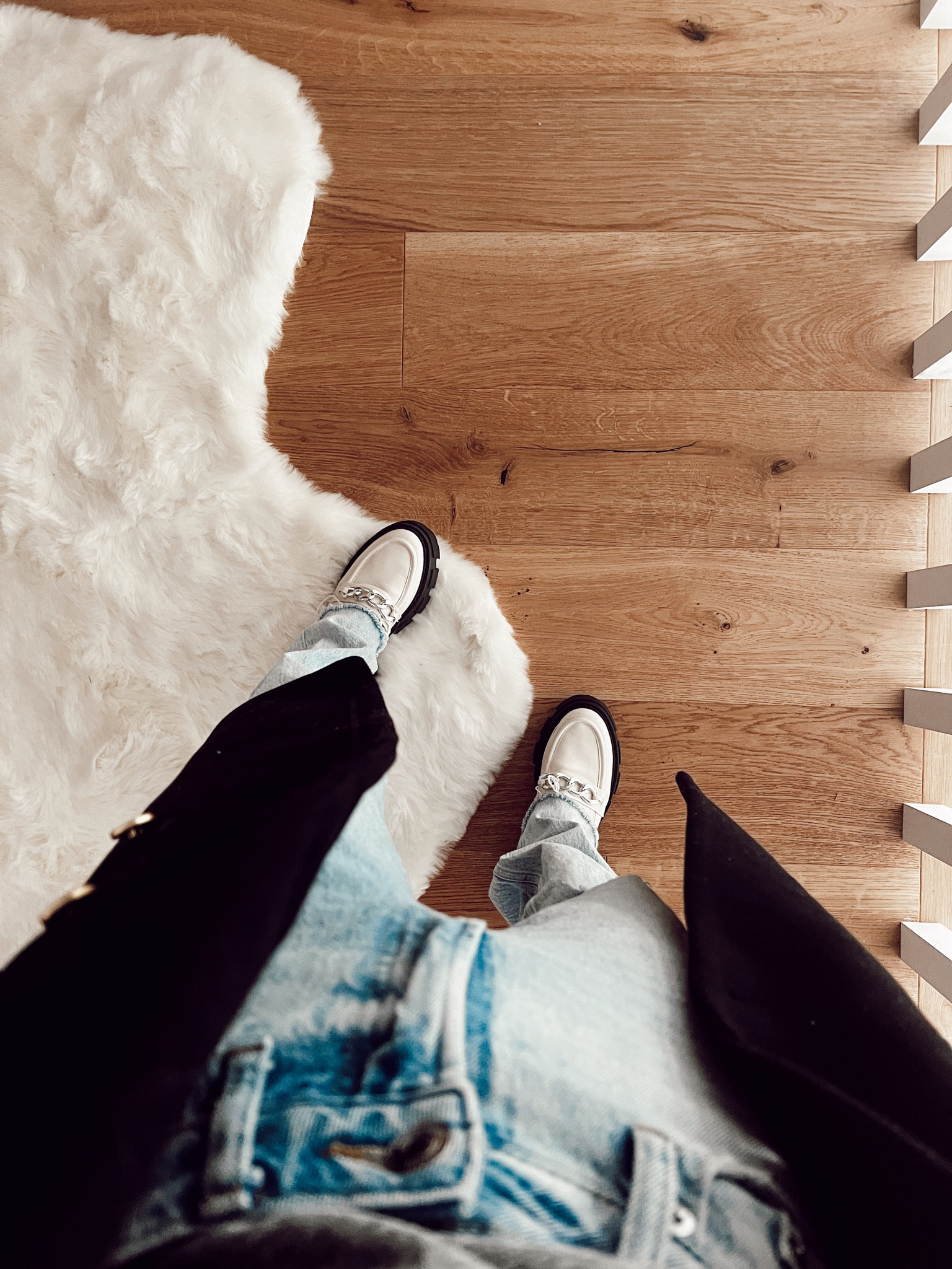 Platform 90’s loafers, loose fit denim, classic gray tee and black coat from @walmartfashion #walmartfashion #walmartpartner 

#LTKfit #LTKunder50 #LTKshoecrush