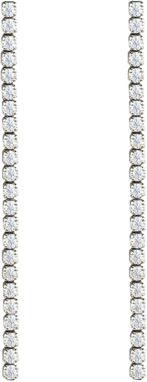 SELOVO Wedding Party Clear Rhinestone Tassel Crystal Chain Dangle Dangling Bling Fringed Earrings | Amazon (US)